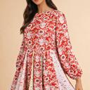  Crimson Crane Garden Mini Dress