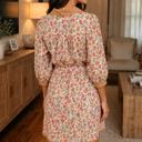  Autumn Bloom Belted Shirt Dress
