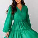  Emerald Whisper Ruffle Dress