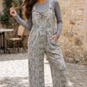  Willow Mist Textured Floral Overalls