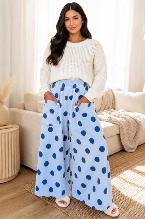 Bluebell Polka Lounge Wide Leg Pants