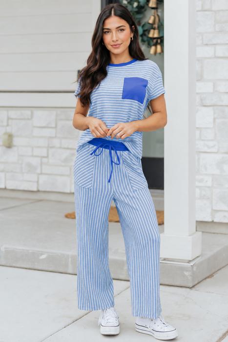 Bluebell Breeze Stripe Lounge Set