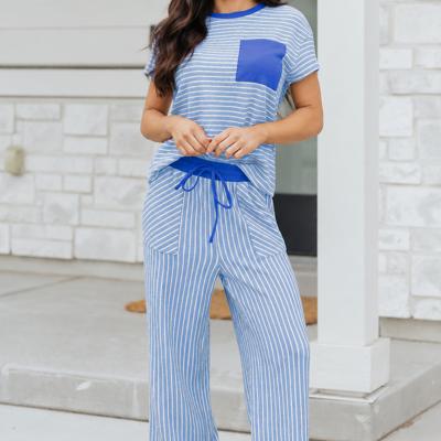 Bluebell Breeze Stripe Lounge Set