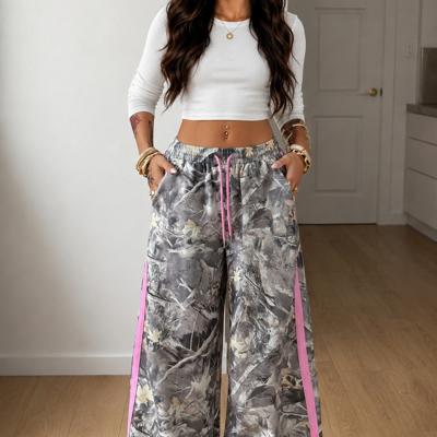Pink Trail Camo Wide Leg Pants