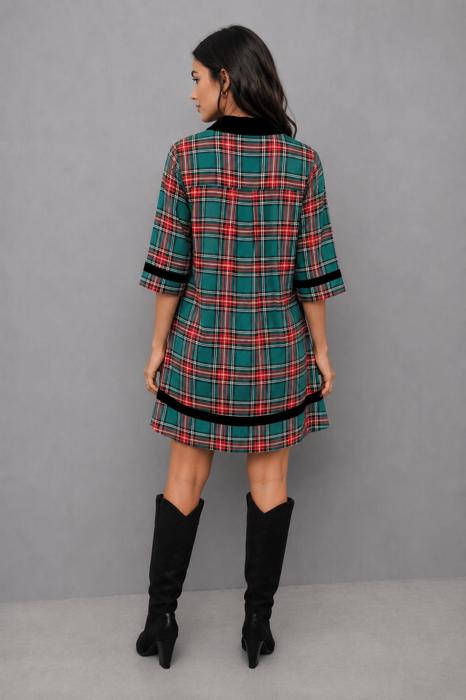 Holiday Hearth Plaid Shift Dress