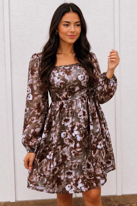 Mocha Meadow Bloom Dress