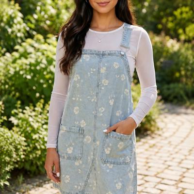 Wildflower Lane Denim Pinafore Dress
