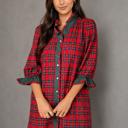  Holly Manor Plaid Ruffle Shirt Dress