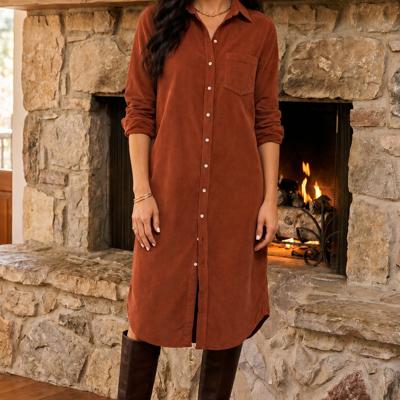 Autumn Hearth Corduroy Shirt Dress