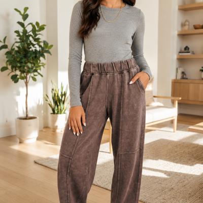 Cocoa Drift Mineral Wash Barrel Pants