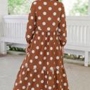  Cinnamon Charm Polka Dot Tiered Midi Dress