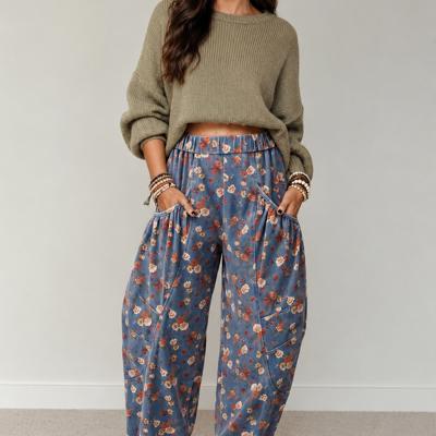 Autumn Bloom Barrel Leg Pants
