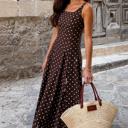  Espresso Romance Polka Dot Maxi Dress