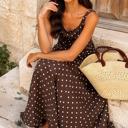  Espresso Romance Polka Dot Maxi Dress