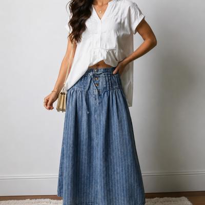 Bluebell Breeze Denim Midi Skirt