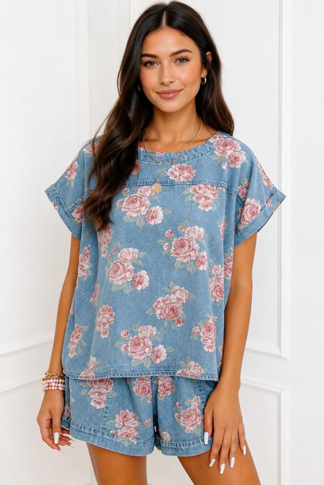 Rosie Denim Daydream Lounge 2pc Set