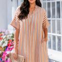  Caramel Coast Seersucker Shift Dress