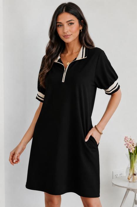 Midnight Match Point Zip Dress