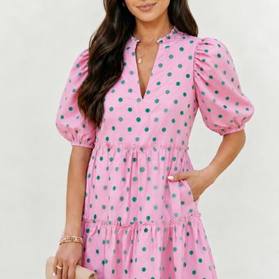 Pink Lemonade Polka Dot Babydoll Dress