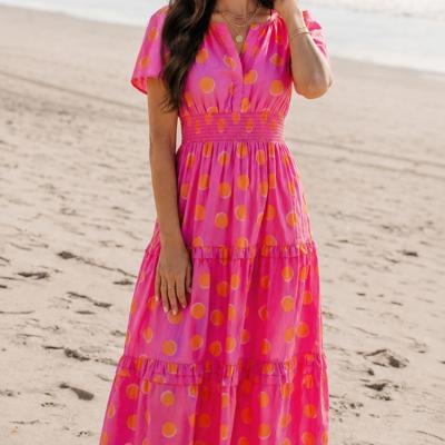Pink Lemonade Polka Dot Midi Dress