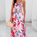  Pink Paradise Bloom Smocked Maxi Dress