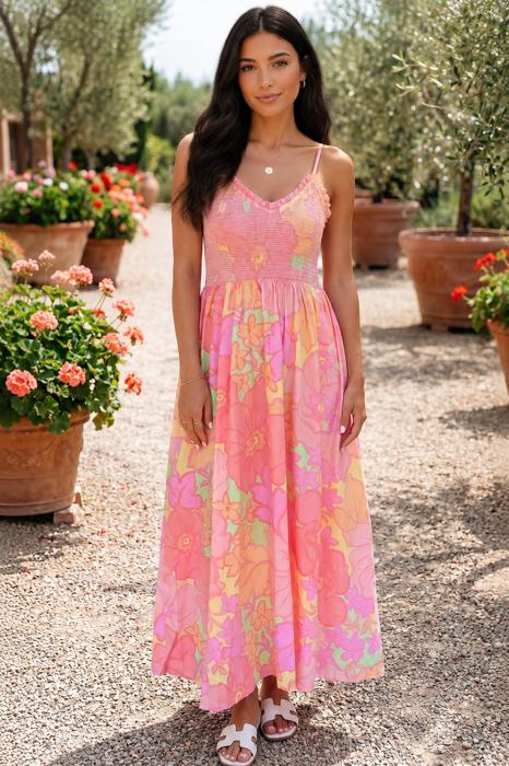 Peaches & Petals Maxi Dress