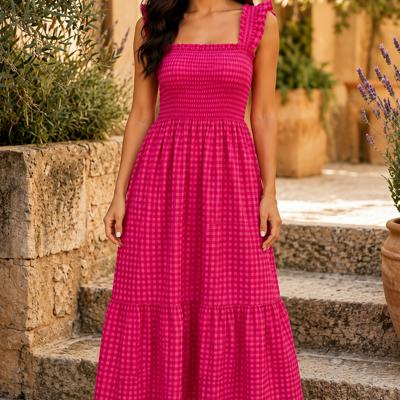 Pink Lemonade Picnic Gingham Maxi Dress