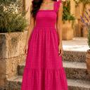  Pink Lemonade Picnic Gingham Maxi Dress