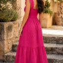  Pink Lemonade Picnic Gingham Maxi Dress