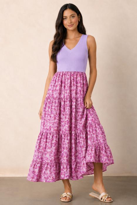 Lavender Bloom Harmony Maxi Dress
