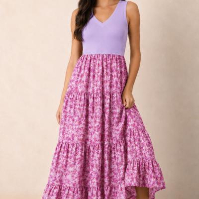 Lavender Bloom Harmony Maxi Dress