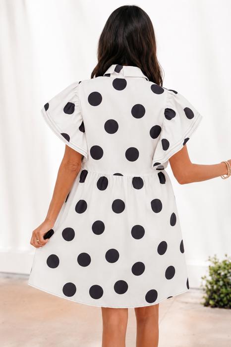 Midnight Dot Charm Mini Dress