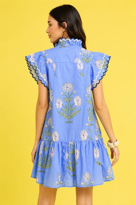 Bluebell Scallop Breeze Mini Dress