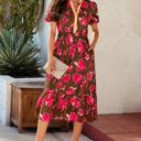  Olive Blossom Charm Midi Dress