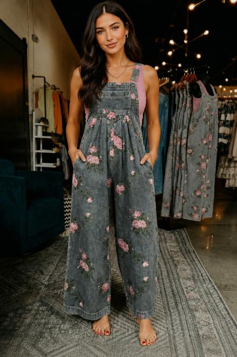Rosewood Garden Denim Jumpsuit