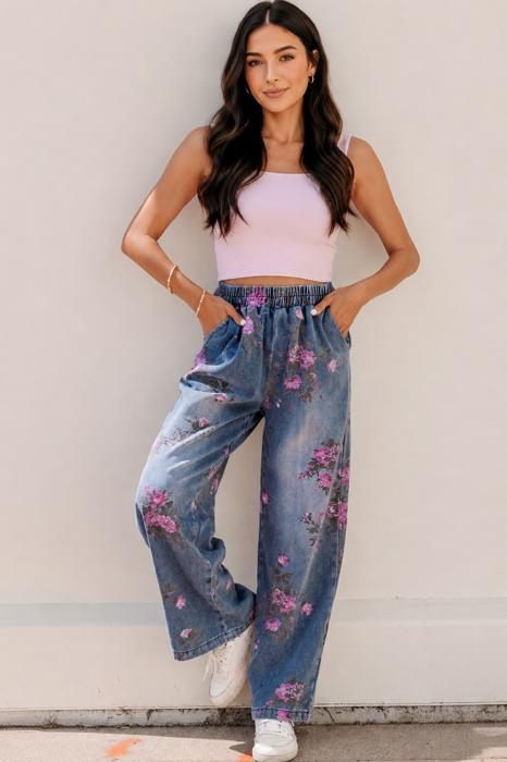 Blushing Garden Wide Leg Pants