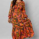  Sunset Bloom Smocked Maxi Dress
