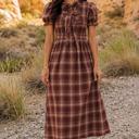  Canyon Rose Plaid Maxi Dress