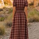  Canyon Rose Plaid Maxi Dress