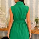  Emerald Charm Scallop Hem Mini Dress