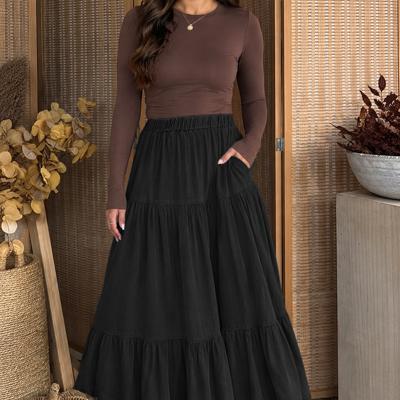 Midnight Meadow Tiered Maxi Skirt