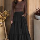  Midnight Meadow Tiered Maxi Skirt