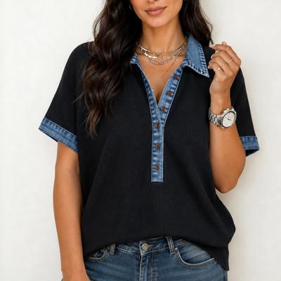 Midnight Denim Edge Henley Top