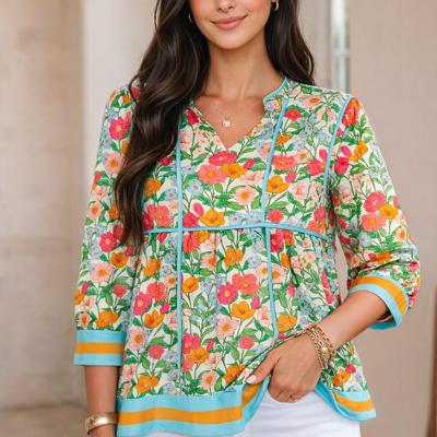 Meadow Glow Tie-Front Blouse
