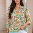  Meadow Glow Tie-Front Blouse