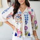  Bohemian Blossom Tassel Blouse