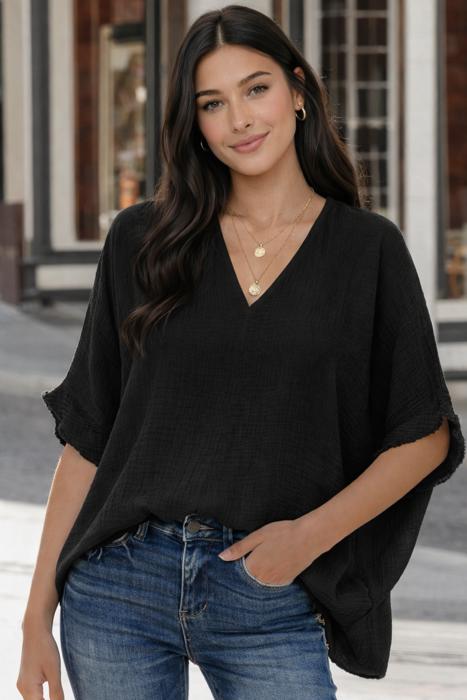 Serenade Crinkle Dolman Cotton Top