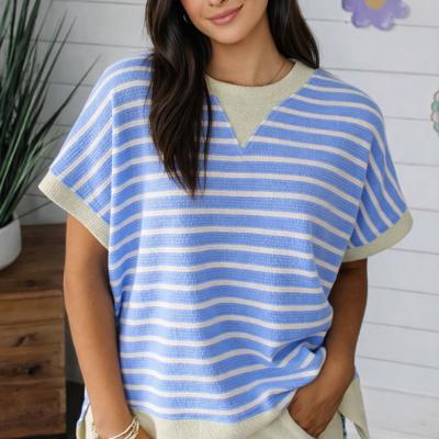 Sky Stripe Waffle Knit Top