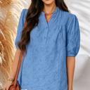 Periwinkle Eyelet Puff Blouse