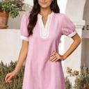  Blush Scallop Trim Mini Dress
